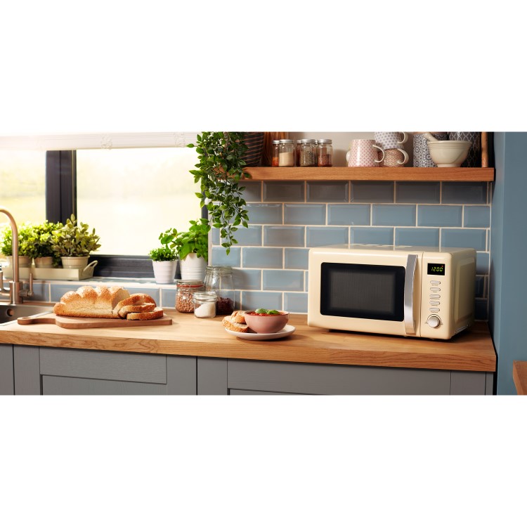 Beko 20L Retro Digital Microwave Oven - Cream