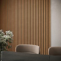 Pack of 2 Oak Acoustic Wall Panels - 240cm x 60cm - Delamere Pack of 2 Oak Acoustic Wall Panels - 240cm x 60cm - Delamere