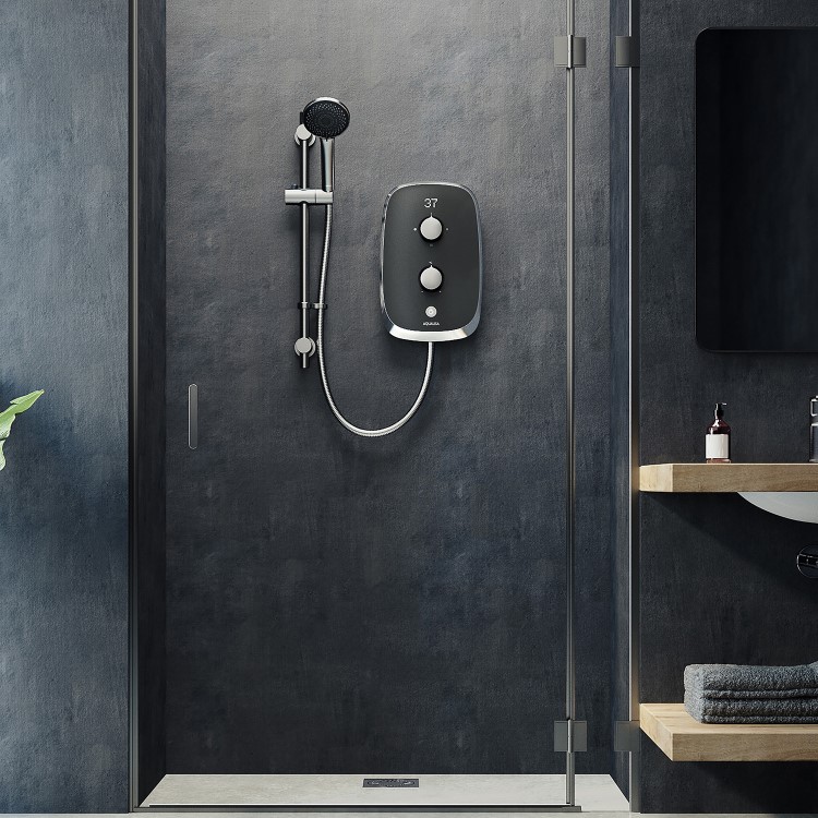 GRADE A1 - Aqualisa eMOTION 8.5kW Grey Electric Shower