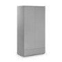 Grey High Gloss Double Wardrobe with Drawer - Monaco - Julian Bowen