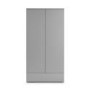 Grey High Gloss Double Wardrobe with Drawer - Monaco - Julian Bowen
