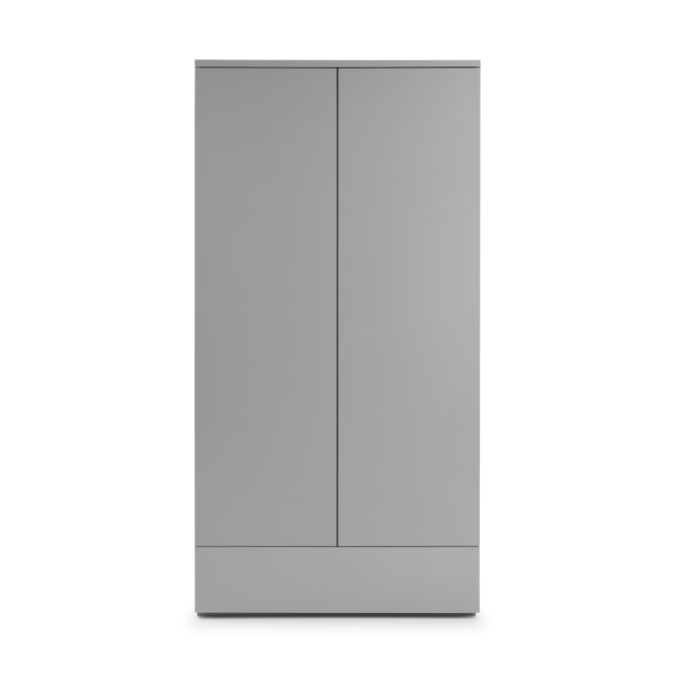 Grey High Gloss Double Wardrobe with Drawer - Monaco - Julian Bowen
