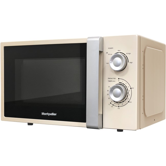 Montpellier MOR-20C 700W 20 Litre Freestanding Microwave Oven - Cream