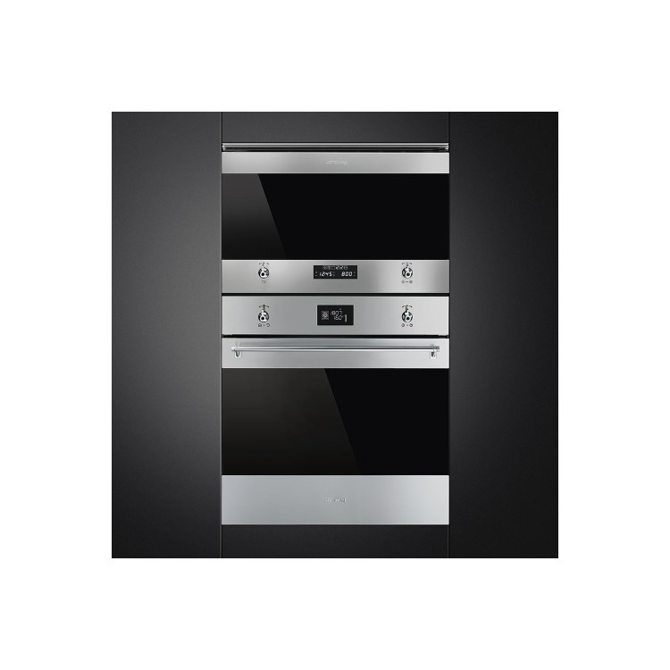 Smeg Classic Built-In Microwave and Grill - Stainless Steel