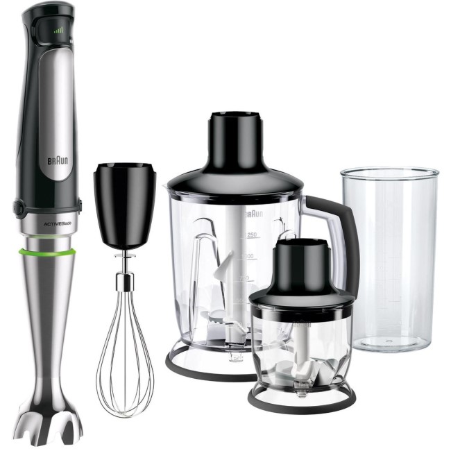 Braun MultiQuick 7 Complete 1000 Watt Hand Blender - Black & Stainless Steel
