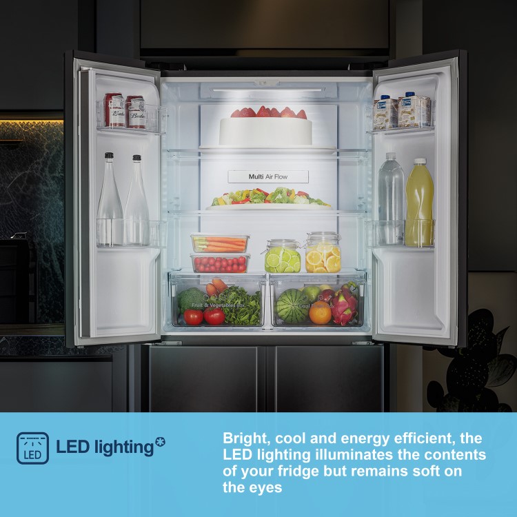 Fridgemaster 427 Litre Four Door American Fridge Freezer - Black