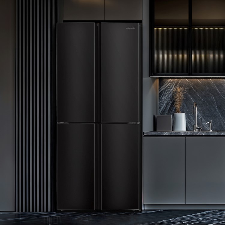 Fridgemaster 427 Litre Four Door American Fridge Freezer - Black