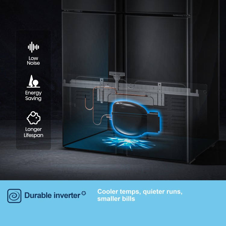 Fridgemaster 427 Litre Four Door American Fridge Freezer - Black