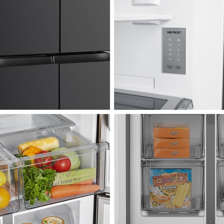 Fridgemaster 427 Litre Four Door American Fridge Freezer - Black