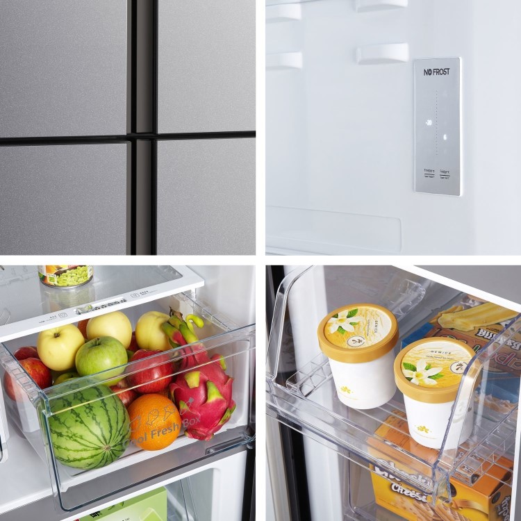 Fridgemaster 427 Litre Four Door American Fridge Freezer - Silver