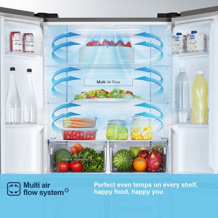 Fridgemaster 427 Litre Four Door American Fridge Freezer - Silver