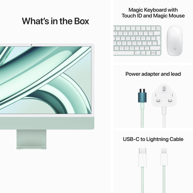 Apple iMac 2023 M3 8 Core CPU 8 Core GPU 8GB 256GB SSD 24 Inch 4.5K All-in-One - Green