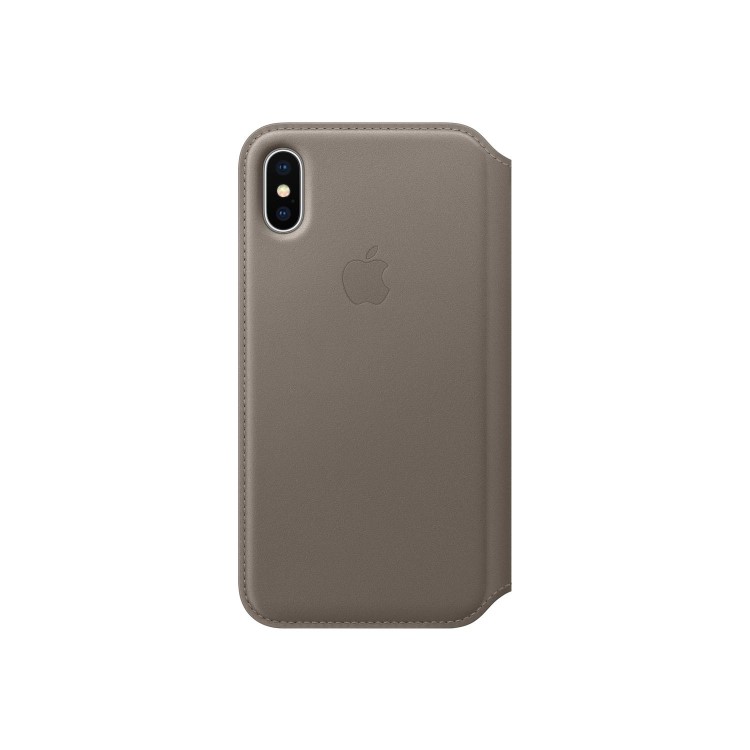 Apple iPhone X Leather Folio - Taupe