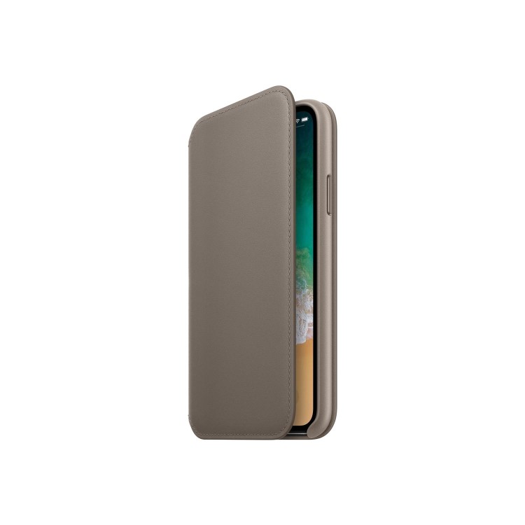 Apple iPhone X Leather Folio - Taupe