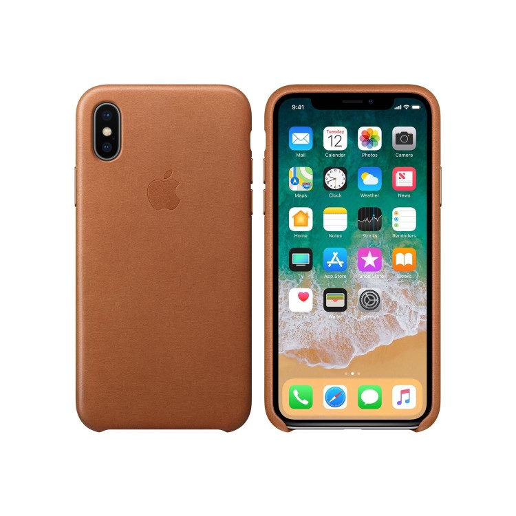 GRADE A1 - Apple iPhone X Leather Case - Saddle Brown