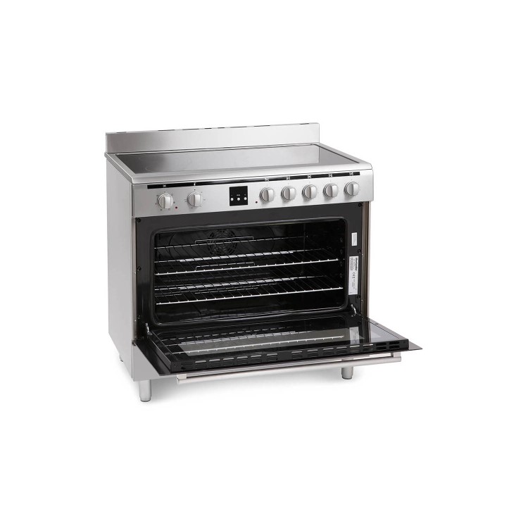 Refurbished Montpellier MR90CEMX 90cm Electric Range Cooker with Ceramic Hob Stainless Steel