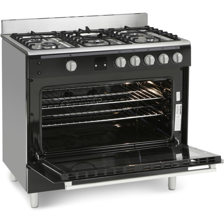 Montpellier MR90GOK 90cm Gas Single Oven Range Cooker Black