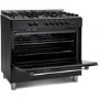 Refurbished Montpellier MR91DFMK 90cm Dual Fuel Range Cooker Black