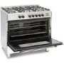Refurbished Montpellier MR91DFMX 90cm Single Cavity Dual Fuel Range Cooker Stainless Steel