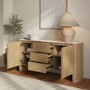 Large White Marble Ceramic and Oak Sideboard - Malia