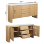 Large White Marble Ceramic and Oak Sideboard - Malia