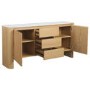 Large White Marble Ceramic and Oak Sideboard - Malia