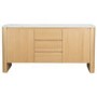 Large White Marble Ceramic and Oak Sideboard - Malia