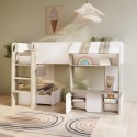 MRC001 White and Oak Mid Sleeper Cabin bed with Storage - Marcel
