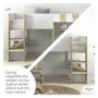 White and Oak Mid Sleeper Cabin bed with Storage - Marcel