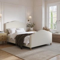 Beige Upholstered Double Side-Lift Ottoman Storage Bed with Legs - Marie