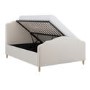 Beige Upholstered Double Side-Lift Ottoman Storage Bed with Legs - Marie