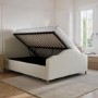 Beige Chenille King Side-Lift Ottoman Storage bed with Legs - Marie