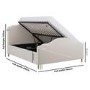 Beige Upholstered King Side-Lift Ottoman Storage Bed with Legs - Marie