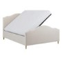 Beige Chenille King Side-Lift Ottoman Storage bed with Legs - Marie