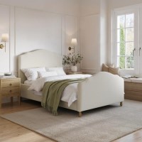 Beige Chenille Small Double Side-Lift Ottoman Storage bed with Legs - Marie