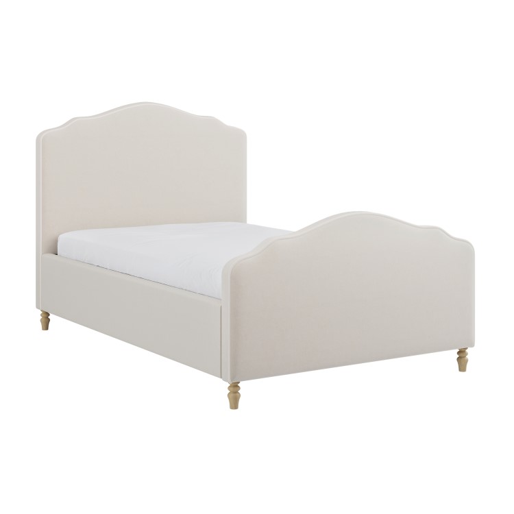 Beige Chenille Small Double Side-Lift Ottoman Storage bed with Legs - Marie
