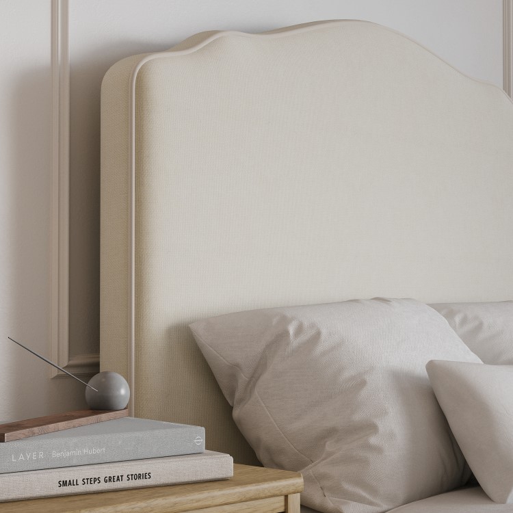 Beige Chenille Single Side-Lift Ottoman Storage bed with Legs - Marie