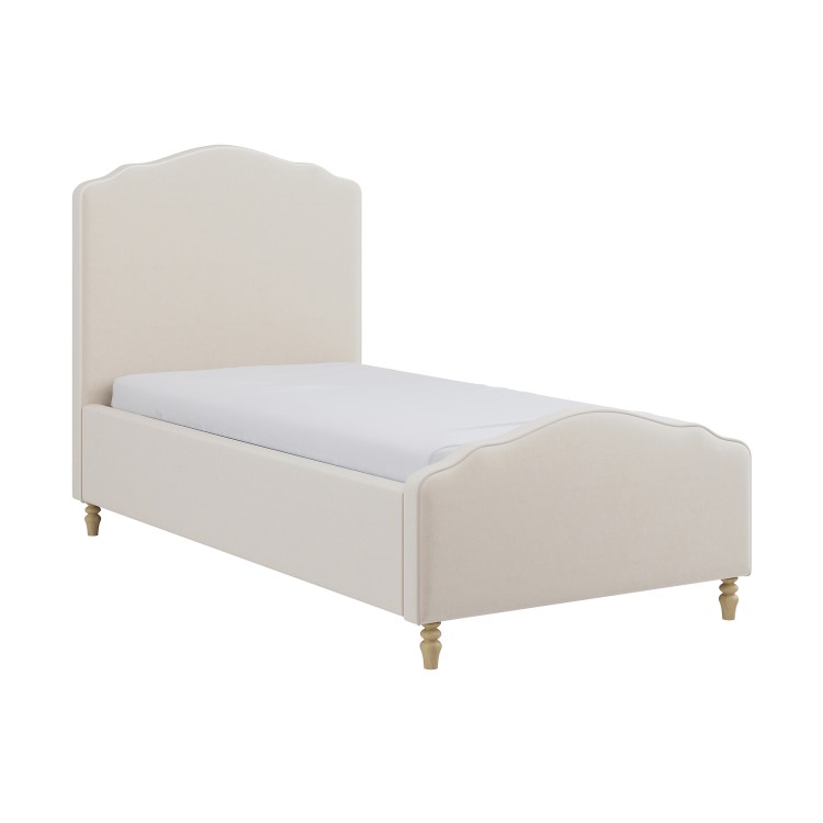 Beige Chenille Single Side-Lift Ottoman Storage bed with Legs - Marie