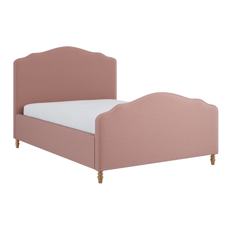 Pink Chenille Double Side-Lift Ottoman Storage bed with Legs - Marie