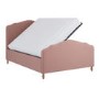 Pink Chenille Double Side-Lift Ottoman Storage bed with Legs - Marie