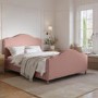 Pink Chenille King Size Side-Lift Ottoman Storage bed with Legs - Marie