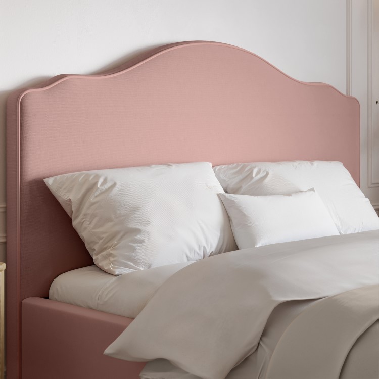 Pink Chenille King Size Side-Lift Ottoman Storage bed with Legs - Marie