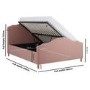 Pink Chenille King Size Side-Lift Ottoman Storage bed with Legs - Marie