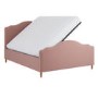 Pink Chenille King Size Side-Lift Ottoman Storage bed with Legs - Marie