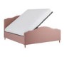 Pink Chenille Super King Side-Lift Ottoman Storage bed with Legs - Marie