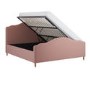 Pink Chenille Super King Side-Lift Ottoman Storage bed with Legs - Marie