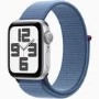 Apple Watch SE 2nd Gen GPS 44mm Silver Aluminium Case with Winter Blue Sport Loop