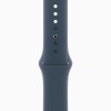 Apple Watch Series 9 GPS + Cellular 41mm Silver Stainless Steel Case with Storm Blue Sport Band - M/L