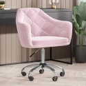 MRL005 Pink Velvet Chesterfield Swivel Office Chair - Marley