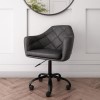 Dark Grey Faux Leather Office Chair with Swivel Base - Marley